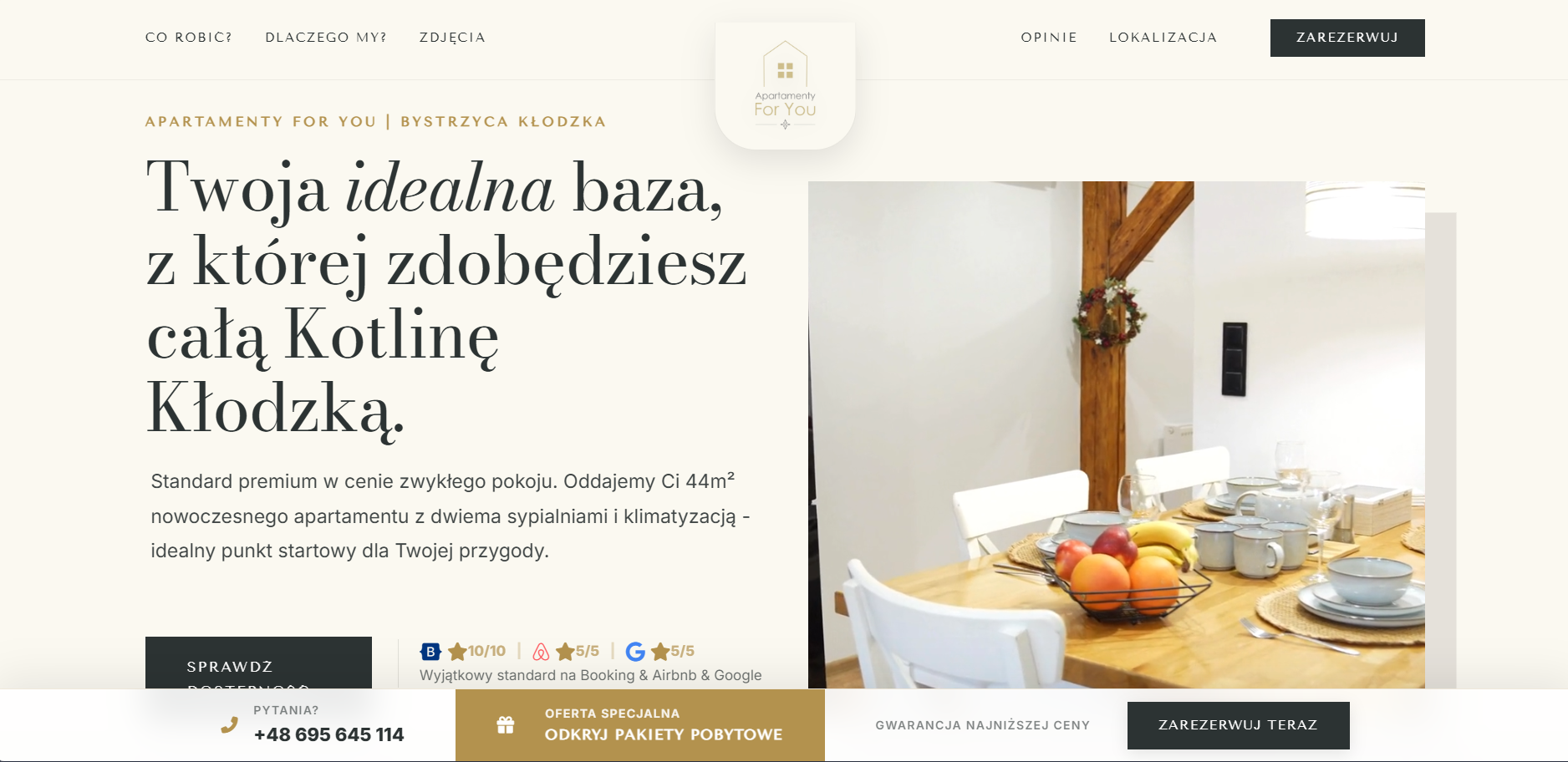 Widok strony na komputerze